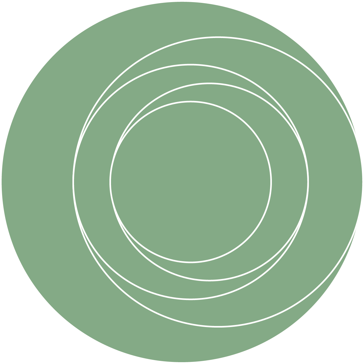 le logo de Magalie Villora : spirale blanche sur fond vert